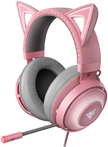 Razer RZ04-02980200-R3M1 Kraken Kitty Chroma USB Gaming Headset: Retractable Noise Cancelling Mic - Lightweight Aluminum F...