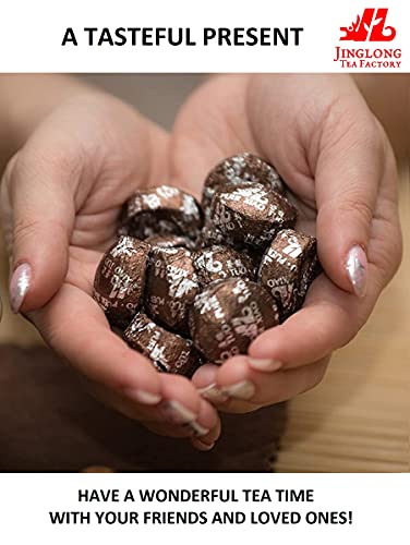 Jinglong Tea Factory - Puerh Tea Mini Tea Cakes (100 Pcs) Ripe Mini Tuocha (20 Ounce)