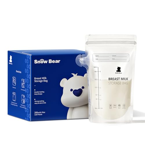 Image of Snow Bear Breastmilk Storage Bag, 6oz Breast Milk Storage Bags for Freezer, 120 Count Milk Bags for Breastmilk