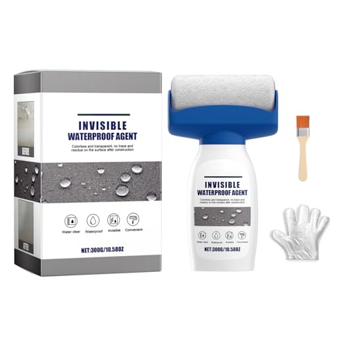 Transparent Waterproof Adhesive | Concrete Adhesive Spray - With Brush and Gloves, High-Adhesion, Repair Materials for Basement Cracks Gutters Concrete Shed