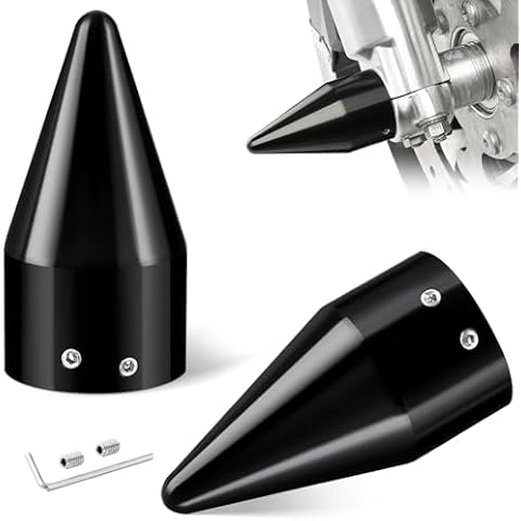 PBYMT 3.6inch Front Axle Nut Covers Fit for Harley, Black Axle Nut Caps Compatible for Harley Davidson Touring Dyna Sportster Trike Softail Street Glide Road King Road Glide Electra Glide 2002-2023 Cover