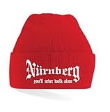 Nürnberg Ultras You Never Walk Alone Strickmütze|rot