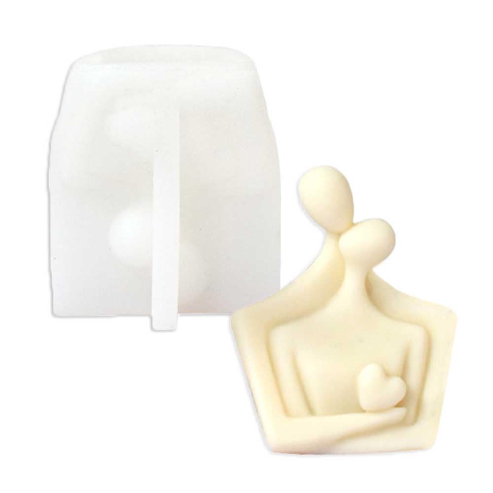 Tone Fun Abstract Surrounded Lover Shape Candle Silicone Molds for Making Candle, Resin, Aromatherapy Candles, Handmade Wax Soap, Home Decor, Craft