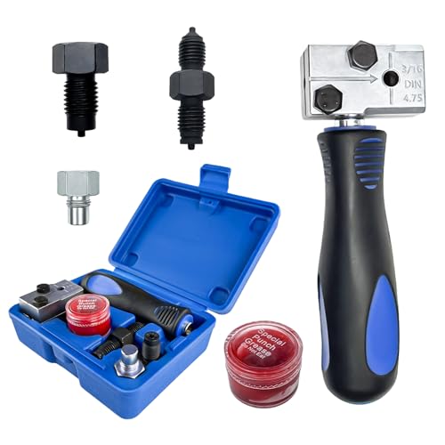 CnosDB Kit de Herramienta Abocardar Tubos Freno para Abocardar DIN, 4,75 mm Kit Riparazione Tubo Freno para TuberíAs de Cobre y NíQuel y Sistemas de Frenado de AutomóViles