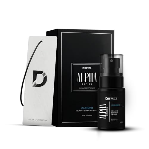 Image of DIFFUZE Alpha Series - Mariner | Luxury Car Perfume for Men | Fresh Aquatic Fragrance | Long Lasting Car Freshener | 30 ml spray with Hanging Card