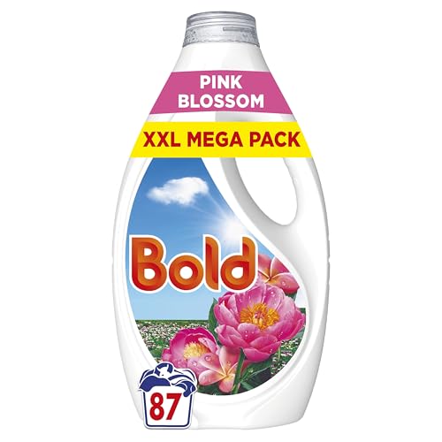 Bold Washing Liquid Laundry Detergent 87 Washes 2.697l First Day of Spring Outdoor Freshness that Lasts and Lasts with Build in Stain Remover and Lenor Freshness