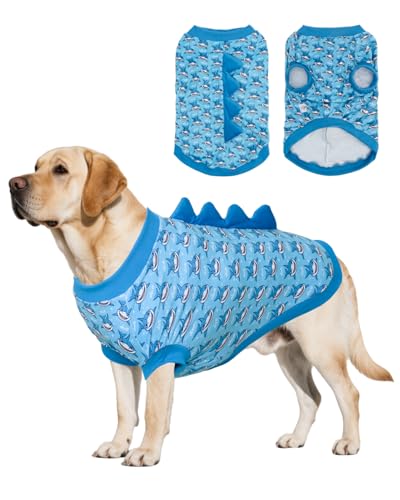 Image of CuteBone Dinosaur Costume Dog Shirt, Stretchy Velvet T-Shirt Clothes for Medium Dogs, Soft & Breathable Pet Tee Outfit Frenchie Apparel for Daily Wear, Cozy Pullover Design Puppy Fashion COSBX04XXL