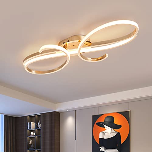 Lustre salon moderne Bellastein grand plafonnier LED pour éclairage doux