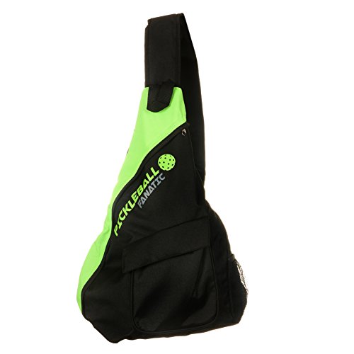Pickleball Fanatic Sling Bag With Pockets For Paddles, Balls, Gear, And Water Bottle (Green/Black) #TOP5