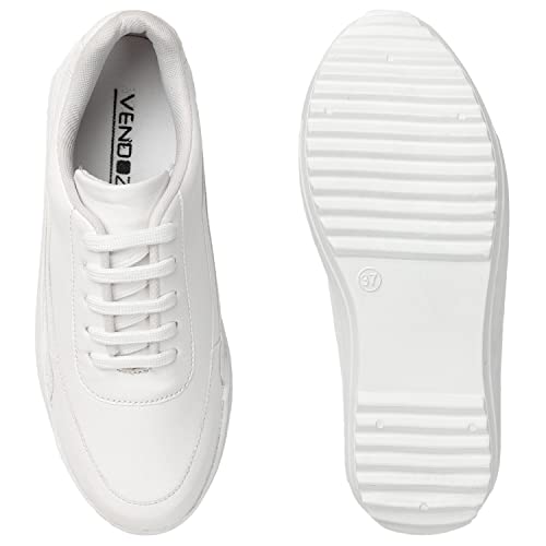 Image of Vendoz Women White Casual Stylish Sneakers