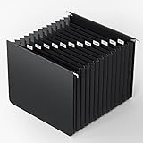 Plastic Expanding Hanging File Folders Letter Size,13 Expandable Pockets,Colored Monthly Tabs,Innova