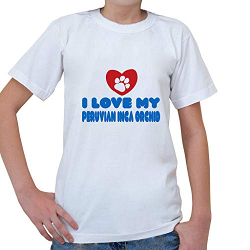 Custom Brother - I Love My Peruvian INCA Orchid Dog Dogs Kids Short Sleeve T Shirt White