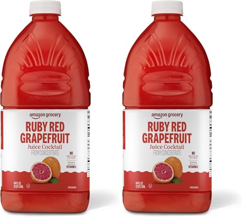 Amazon Grocery, Ruby Red Grapefruit Juice Cocktail, 64 Fl Oz (Pack of 2) - image 1
