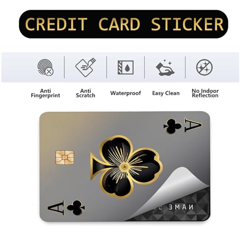 Credit Card Skin, 4PCS Ace Debit Card Skin Cover Set, PVC Waterproof Anti-Wrinkling Poker Bank Card Sticker, Ideal Gift for Wife Daughter Mother Friends3