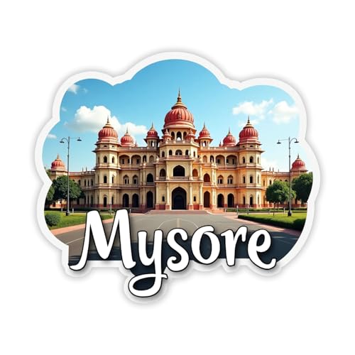 Image of Naxon Mysore City Theme Souvenir Wooden Fridge Magnet for Refrigerator - Printed Fridge Magnet for Kitchen & Home Decor | Perfect Souvenir Gift | Size 3x3 in | Pack of 1