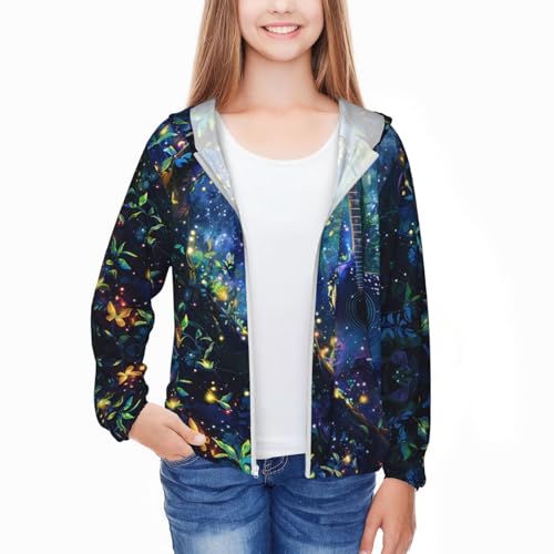 Music Notes Guitar Youth Lightweight Sports Long Sleeve Jacket For Outdoor Activities3