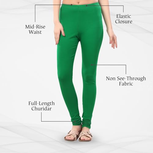 Image of TRASA Ultra Soft Cotton 4 Way Stretchable Churidar Solid Regular and Plus 20 Colours Leggings for Womens and Girls -Sizes :-M, L, XL, 2XL, 3XL, 4XL, 5XL, 6XL