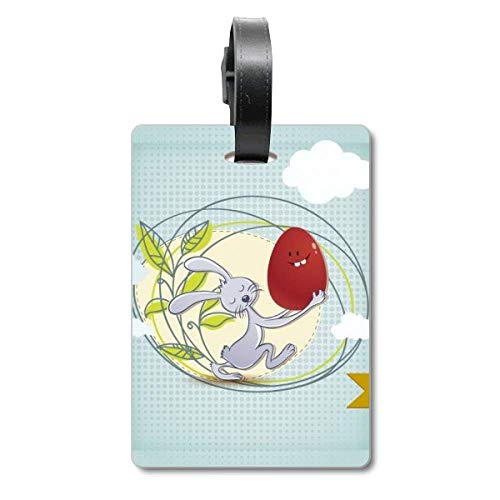 Étiquette valise lapin Happy Easter pour repérer son bagage