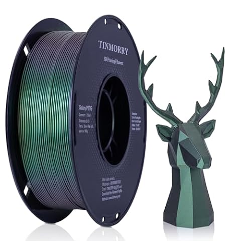 TINMORRY Rapid PETG Filament 1.75 mm, Galaxy PETG 3D Printer Filament, PETG with a Rapid Flow Rate, Compatible with Bambu FDM 3D Printer, 1 kg 1 Spool, Galaxy Gemstone Green