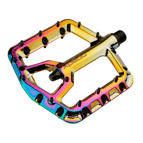 XPEDO Trident Flat Pedals | 6061 Forged Aluminum Body, Cromoly Spindle, Ultra-Thin 10mm Profile, 48 Grub Pins, 350g Pair – Ideal for MTB, Downhill, Dirt Jumping | Unicorn