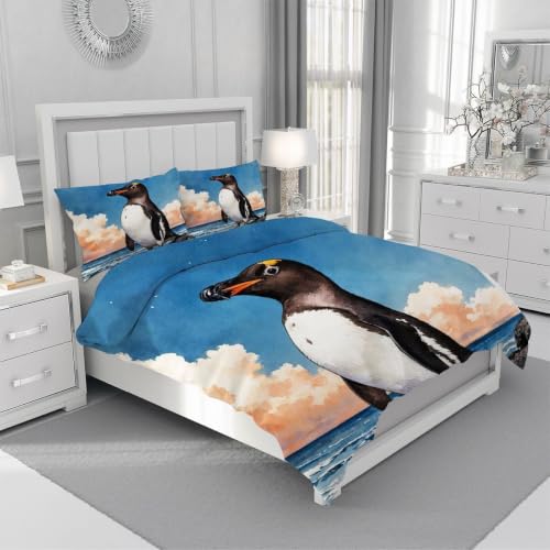 Housse de couette 90x190 pingouin lavable en machine sans repassage - 5
