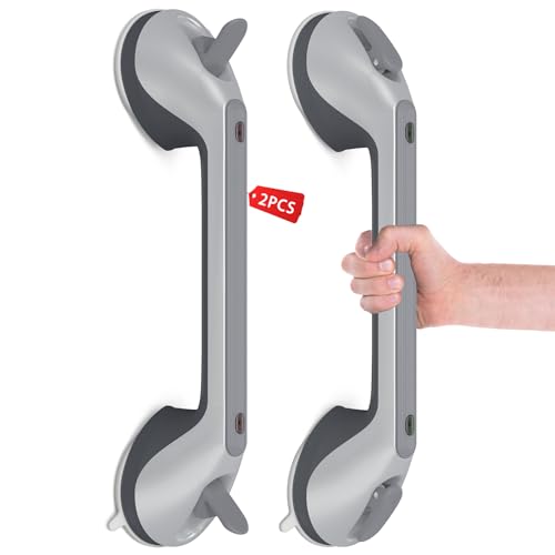 LORESJOY 2 Piezas Agarrador Ducha Personas Mayores, Asidero Baño, Asa Ducha, Apoyabrazos del Cuarto de Baño Barras de Sujeción Portátil Apoyo Asidero con Ventosa para Niños y Ancianos