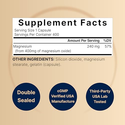 NatureBell Magnesium Oxide 400mg Capsules