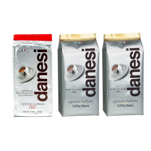 Danesi Caffe Italian Ground Coffee Fine - Classic (8.75Oz, 1Pack), Coffee Whole Bean - Gold (4.5Lb) #TOP26