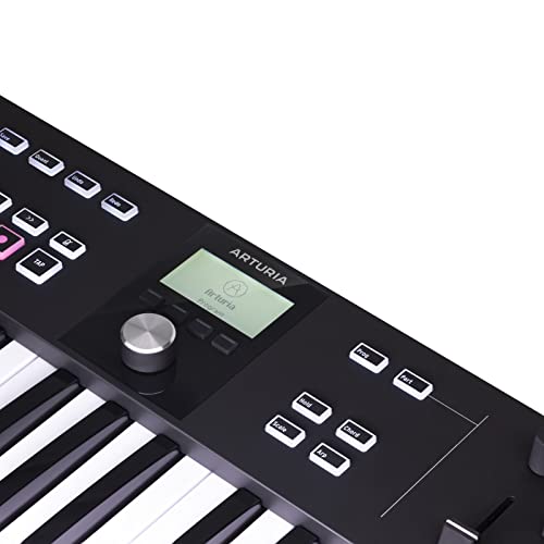 Image of Arturia KeyLab Essential 49 mk3 MIDI Controller with 49 Velocity-Sensitive keys, 9 Encoders, 9 Sliders, 8 RGB Pads - USB-C, Midi Out, LCD Screen, Bundled Software and DAW Integration - Black