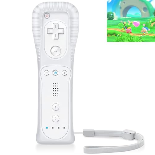 WIYETY 1 Stück Fernbedienung für Wii: Controller für Wii Wireless, Somatosensorischer Game Handle Controller Gamepad für Wii, Remote Gamepad für Wii mit Silikonhülle und Handschlaufe (Weiß)