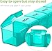 BUG HULL Weekly Pill Organizer Large 2 Packs, Extra Large Travel Pill Organizers, Pill Box 7 Day, Travel Pill Case, Medicine Pill Organizer for Vitamins, Supplements and Medications (Blue+Green)
