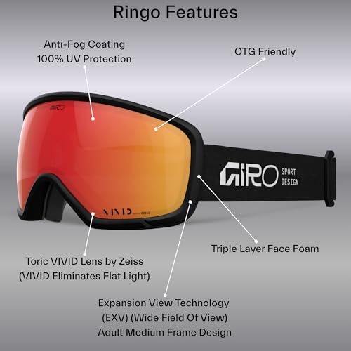 Image of Giro Ringo Snow Goggle Red Slide - VIVID Royal