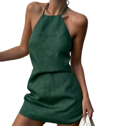 Mini robe d'été dos nu fluide sans manches robe de plage légère