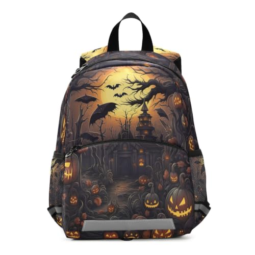 Cartable citrouille d'Halloween pour maternelle aux finitions soignées et coutures renforcées
