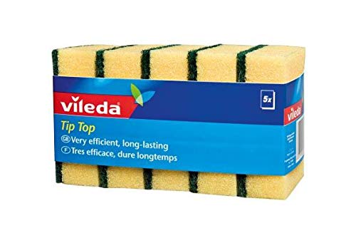 Vileda Tip Top Med Foam Dish Washing Scourer 5Pcs