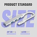 USB C Hub 4-Port Adapter for MacBook Pro/Air 2023/2022, iMac, iPad, PC | Compact Aluminum Multi-Port Dongle with USB 3.0/2.0, Plug & Play | Sleek Silver Design - Image 5