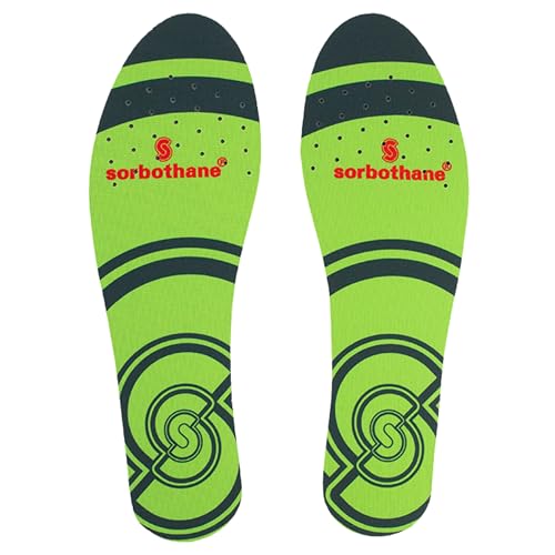 SORBOTHANE Single Strike Insoles Men & Women – Heel Focused Shock Absorbing Insoles for Walking, Work & Sports – Arch Support & Odour Control – Trim-to-Fit Inserts – Sizes 3.5UK - 11UK