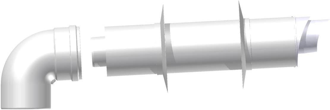 ARGO - BAXI - ROCA - VIESSMANN - CONCENTRIC COMPLETE KIT Ø60/100mm (Ø2,36/3,93in) compatible for condensing boilers, with 87° bend and extension with terminal and accessories, for air inlet and flue outlet