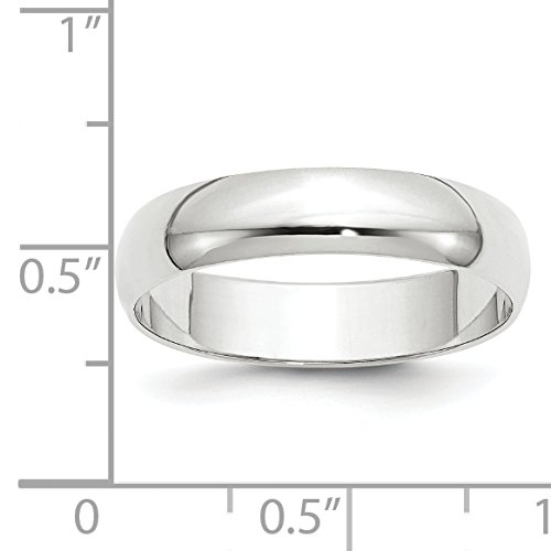 Solid 10k White Gold 5 mm Rounded Wedding Band Ring3