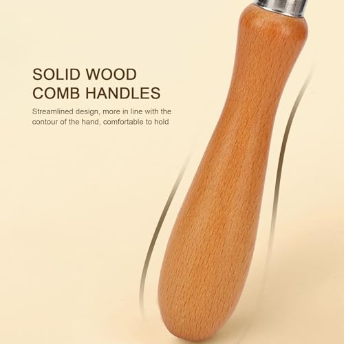 ANKROYU Teppichrechen Handgehaltener, Edelstahl-Haarpflege-Teppichkamm, Teppichreinigung Kamm, Effektiv Gegen Tierhaare, Edelstahl-Haarkamm mit Rutschfestem Griff Für Shag-Teppich