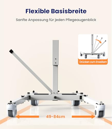 VOCIC Patientenlifter Elektrisch für zuhause AY06, verstellbar Transferstuhl 150KG Klappbar für Auto, Patientenheber für Kleine Räume, Toilettenstuhl Senioren mit Rollen