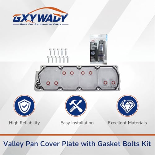 Image of GXYWADY Valley Pan Cover Plate with Gasket Bolts Kit 12598832 12610141 Replacement for 07-13 GM LS2 LS3 Valley Cover LS Gen 4