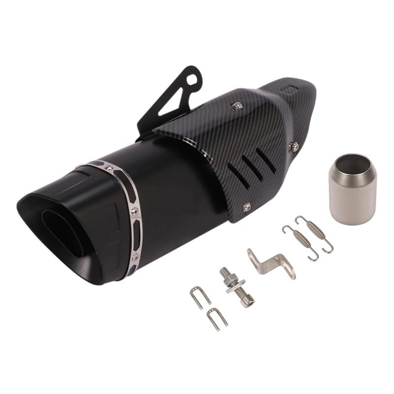 ProRacer Silenziatore di scarico per moto universale, piccolo esagono, obliquo, adatto per moto (Nero 38-51mm.)