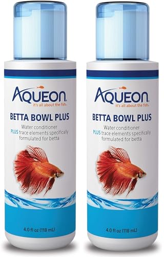 Image of Aqueon Aquarium Fish Tank Betta Bowl Plus Water Conditioner, 4 Ounce - Pack of 2