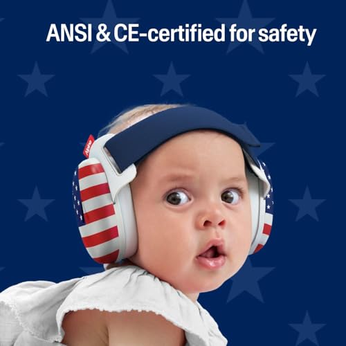 Image of Alpine Muffy Baby Comfort, America250 Special Edition, Protects Hearing for Babies & Toddlers, CE & ANSI Certified, Safe fit & Comfort, Multi-adjustable from 3 months up to 5 yrs, 24dB, Fourth of July