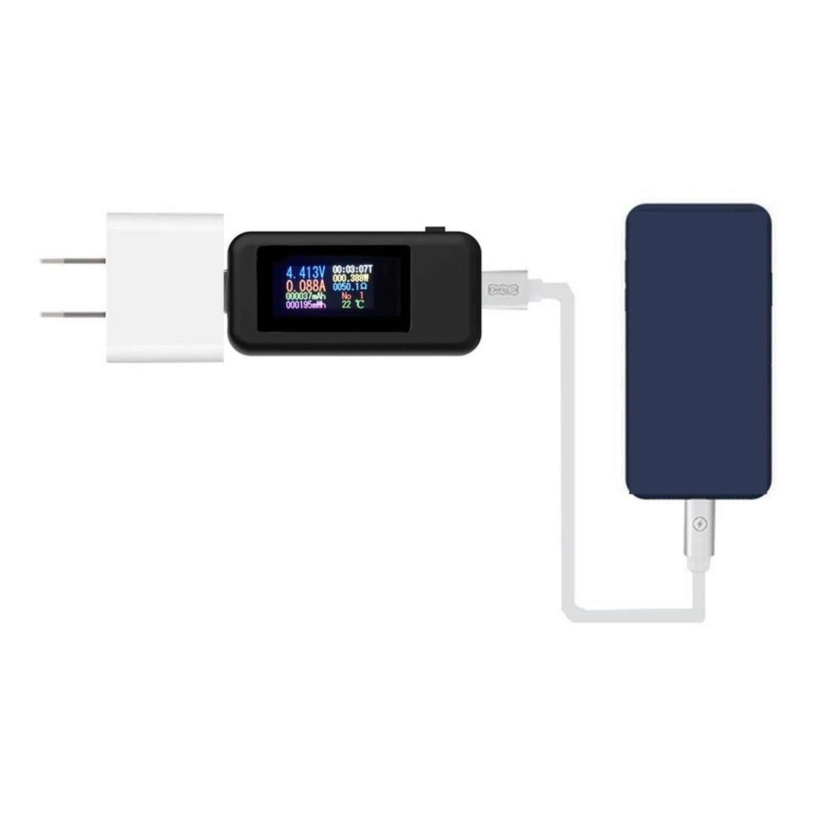 Woltomierz, 10 W 1 Wielofunkcyjny Tester Gniazda USB Złącze Napięcia Prądu Ładowania Akumulatora Power Bank 10 Sztuk/partia(Wit)