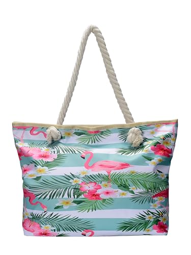 DonDon Bolso de playa grande impermeable con cremallera bolso de hombro Estilo Hawaiano DonDon Bolso de playa grande impermeable con cremallera bolso de hombro Estilo Hawaiano