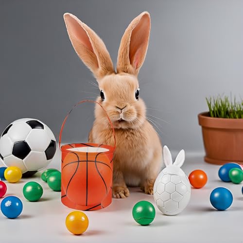 Image of Basketball Easter Basket for Kids Baby Boys and Girls Cute Toy Storage Organizer Bin Box Easter Dinosaur Room Decor(Basketball)