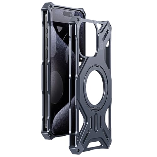 Phone 16 Pro Max/16 Pro/16�p���^���P�[�X�AMagsafe�Ή��A360°��]�X�^���h�A���y�ʃA���~�����A���h�~�t���{�f�B�ی� (�V���o�[�A16 Pro)