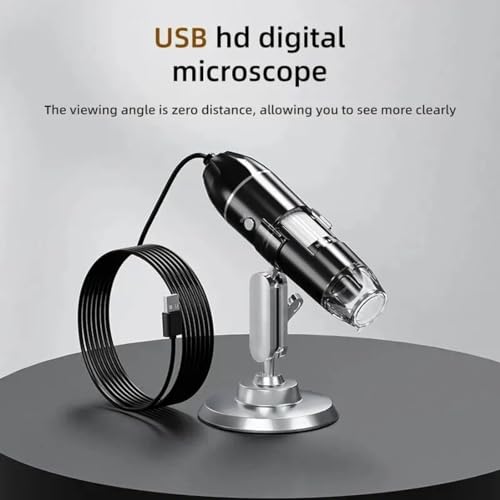 Image of Etzin Portable USB Digital Microscop 40X-1000X Electron Microscop with 8 LED Light and Silver Bracket Mini Microscop Endoscope Camera Magnifier with Stand-EPL-585IM.